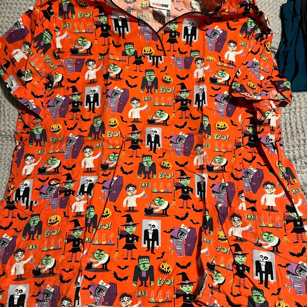 Halloween Monster scrub top
